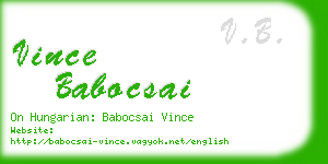 vince babocsai business card